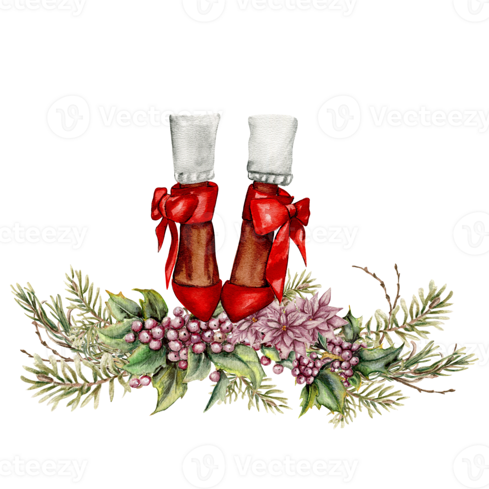 Watercolor fashion legs on high heels illustration. png