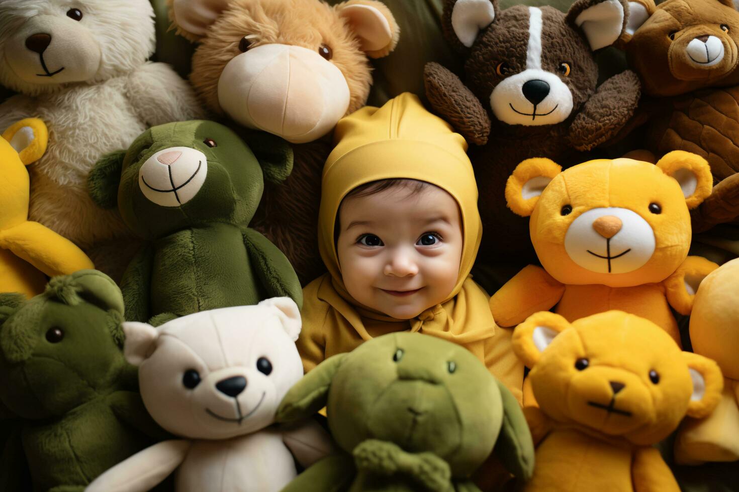 ai generado mimoso compañeros infantil naturaleza nido con bosque amigos foto