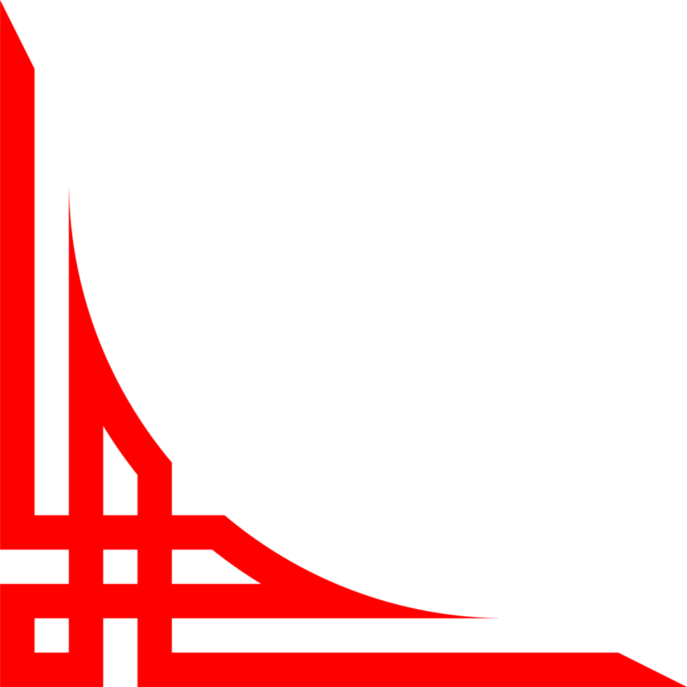 red line corner china border pattern for decoration frame asia culture design png