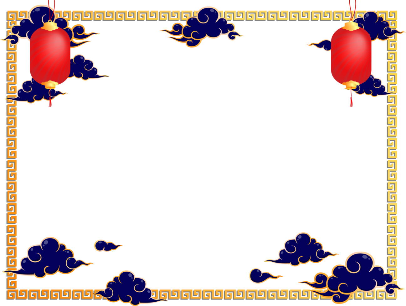 red golden new year china card design png