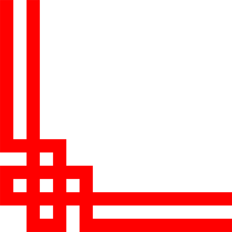 red line corner china border pattern for decoration frame asia culture design png