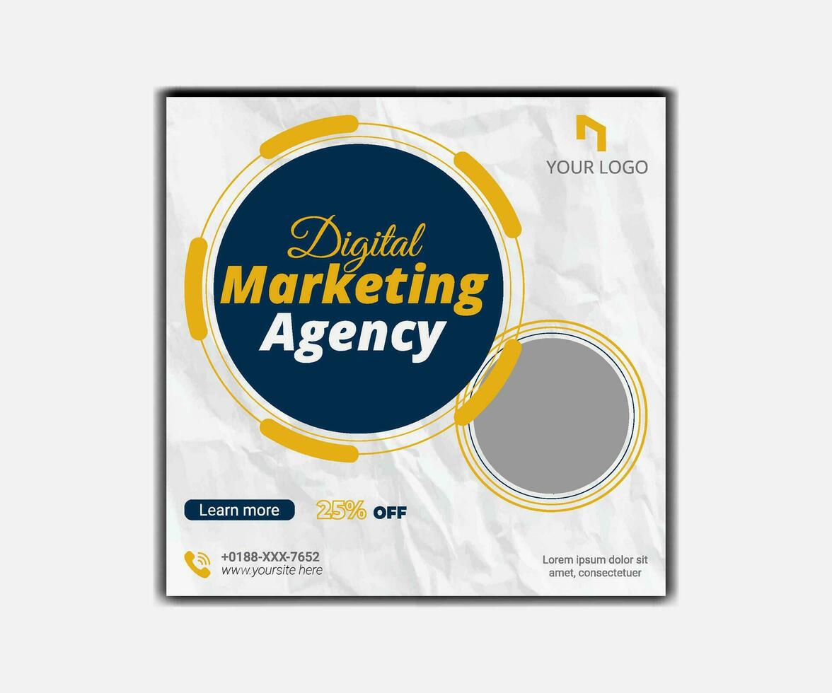 creative marketing agency corporate business square social media post banner vector