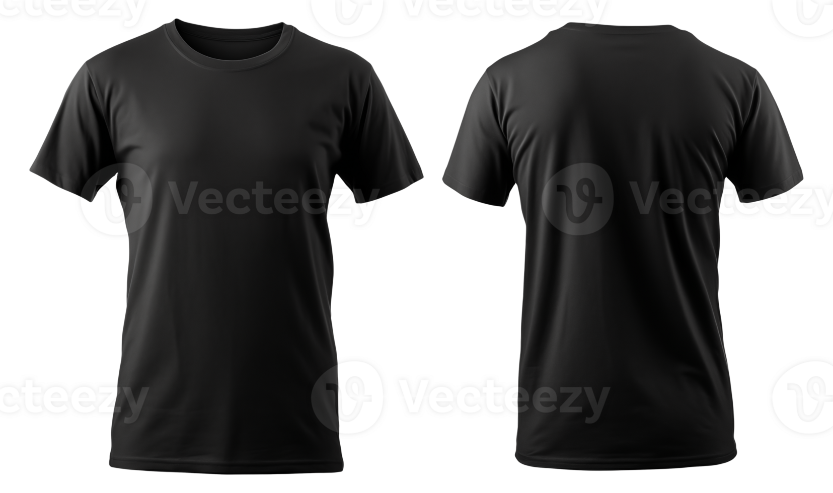 AI generated Crisp Canvas Frontal Elegance of the Isolated Black T-Shirt png