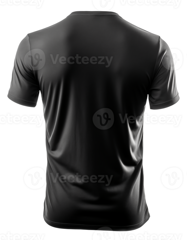 AI generated Crisp Canvas Frontal Elegance of the Isolated Black T-Shirt png