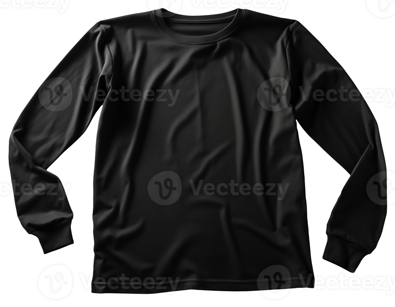 AI generated Crisp Canvas Frontal Elegance of the Isolated Black T-Shirt png