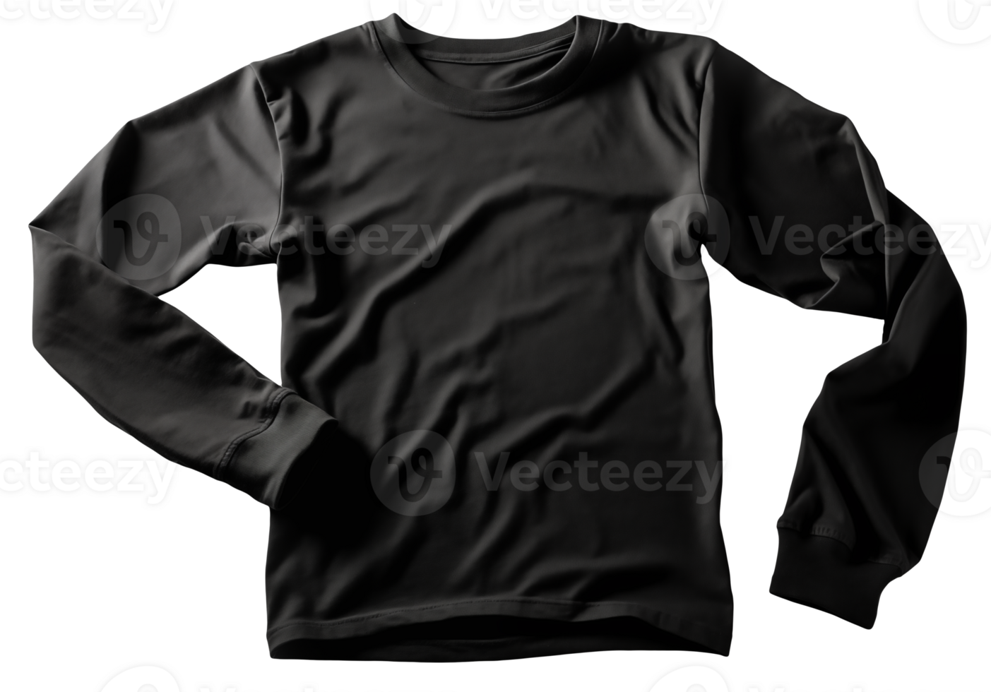 AI generated Crisp Canvas Frontal Elegance of the Isolated Black T-Shirt png
