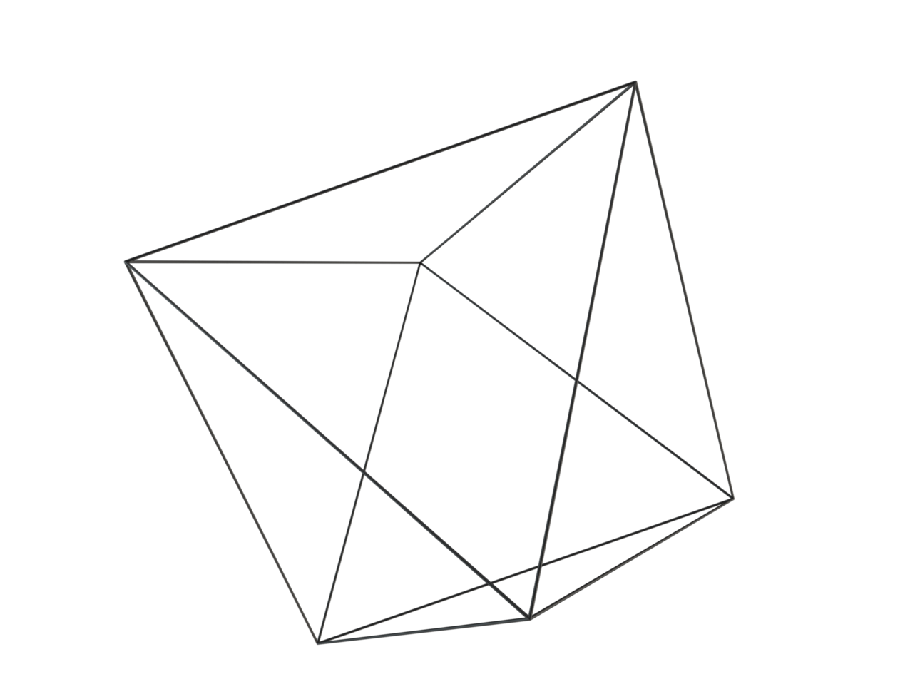 Polygonal mesh wireframe abstract 3d shape png