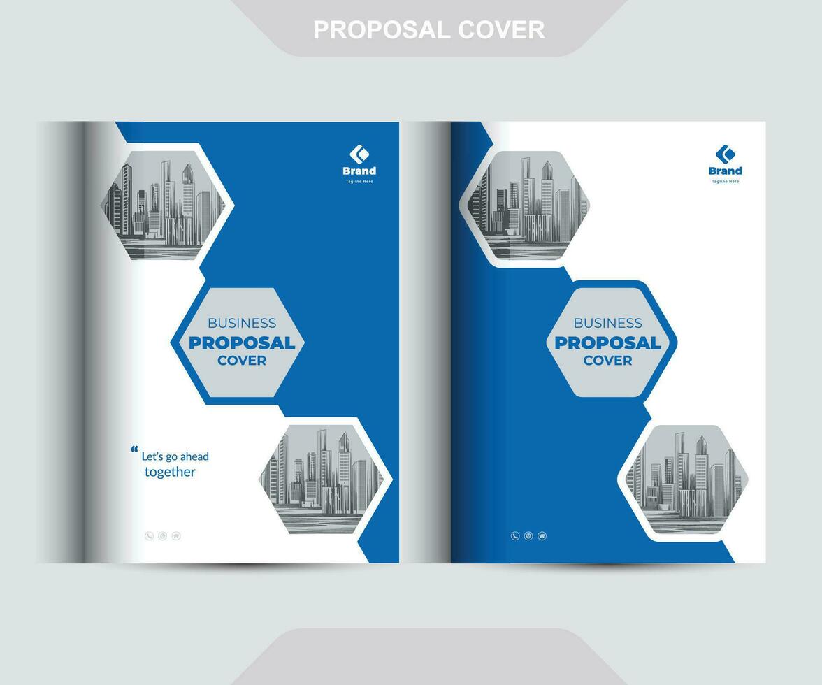 Blue Corporate Business Proposal Catalog Cover Design Template Concepts Adept for Multipurpose Projects vector