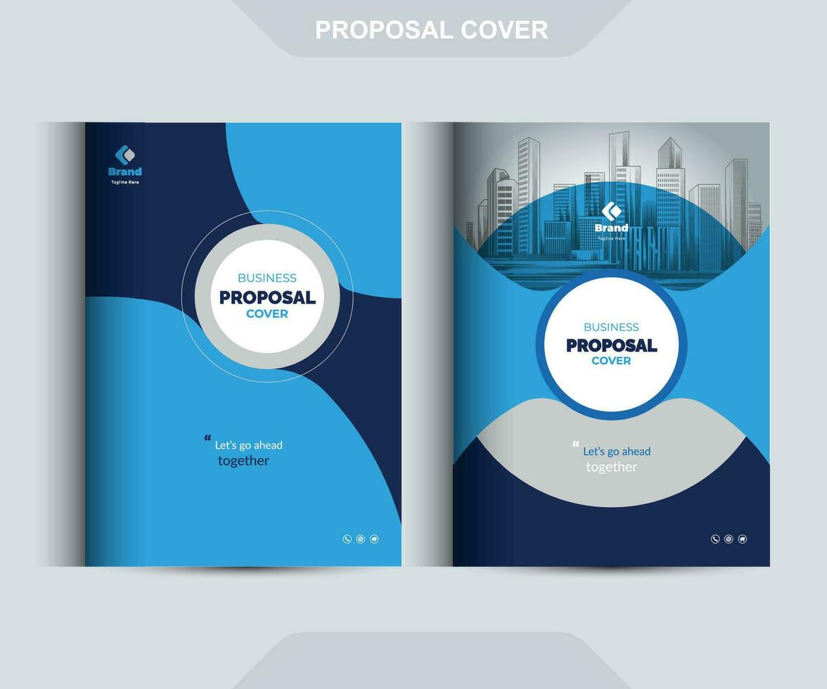 Blue Corporate Business Proposal Catalog Cover Design template Concepts vector