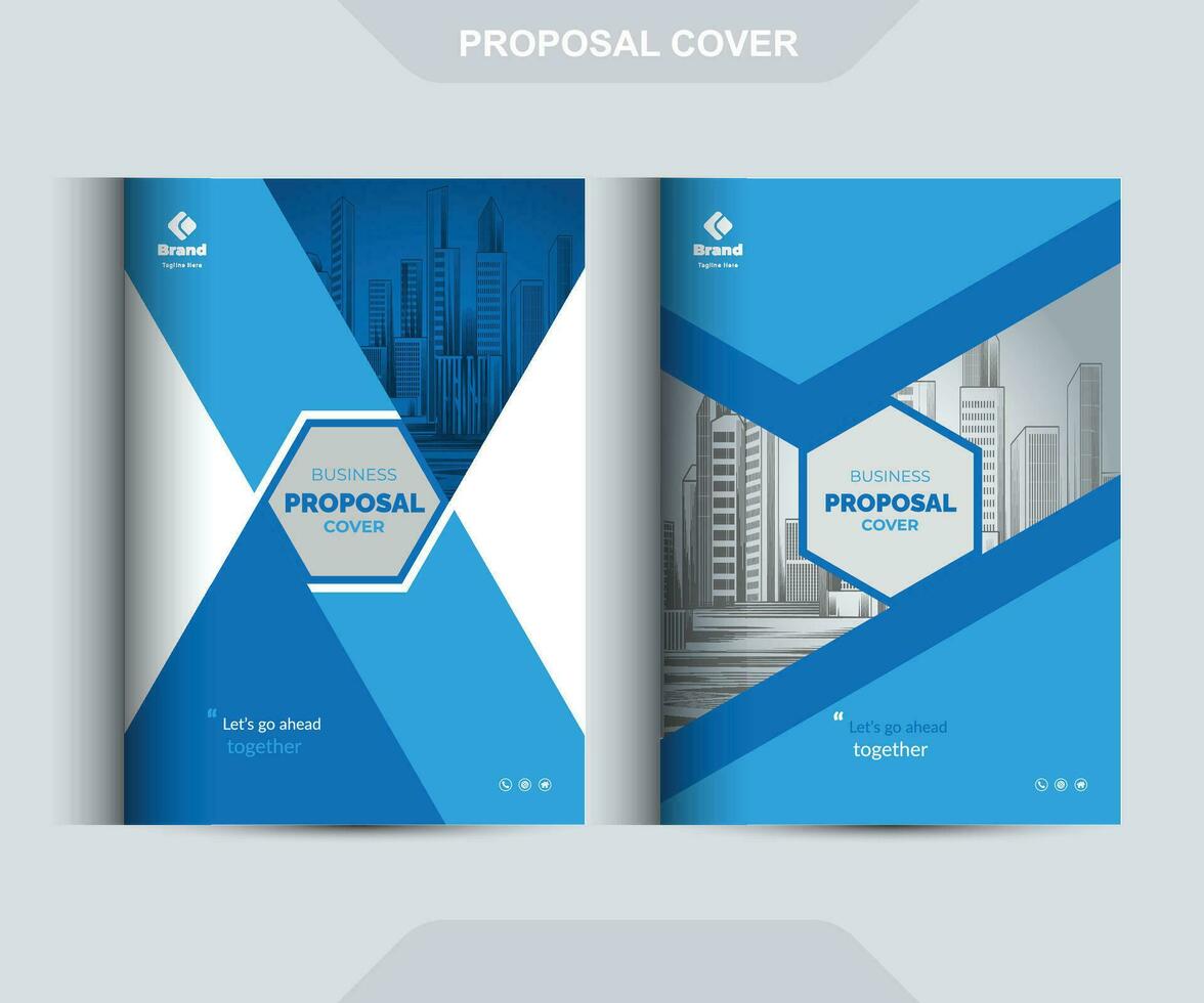 Blue Corporate Business Proposal Catalog Cover Design template Concepts vector