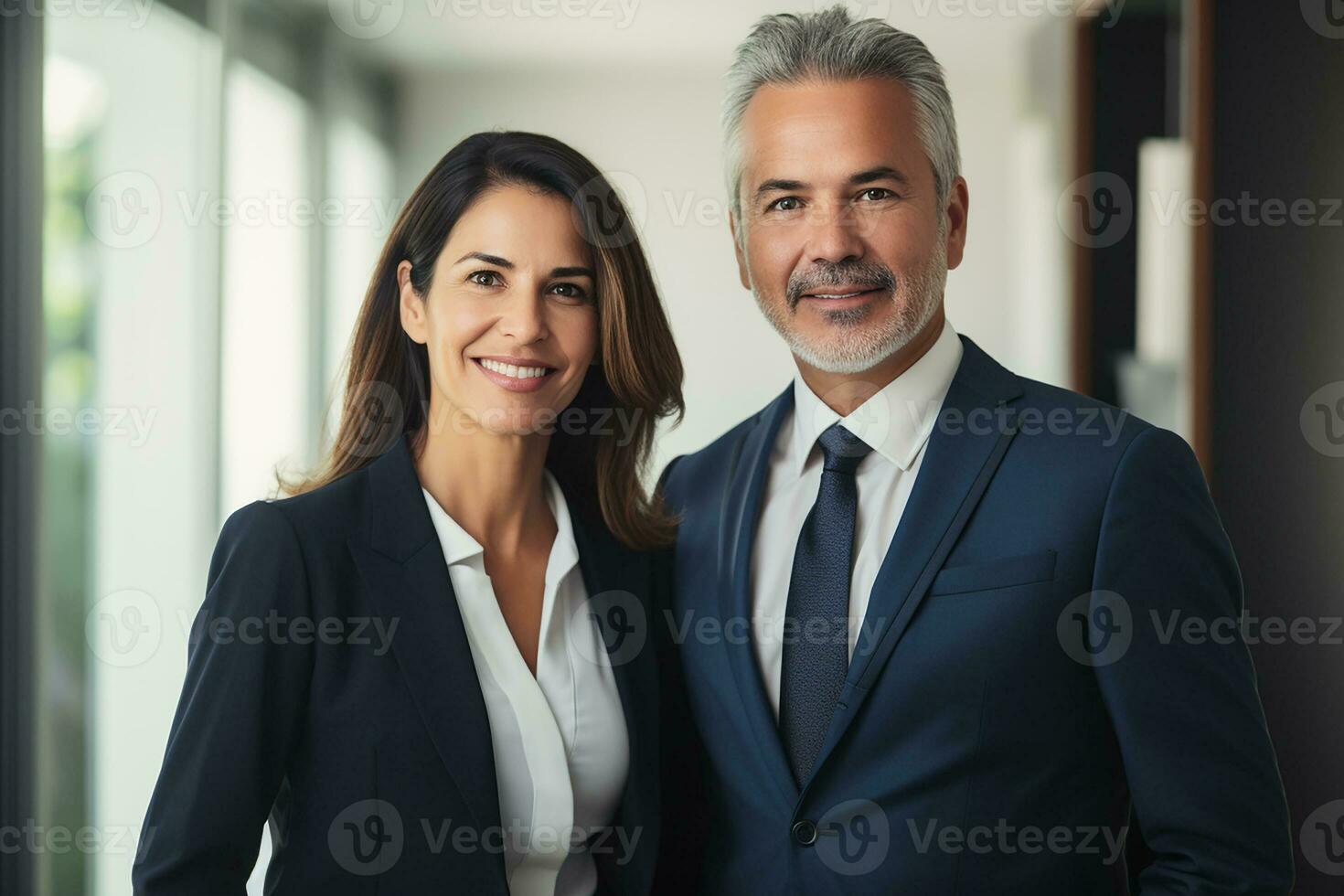 AI generated business partners together in office photo