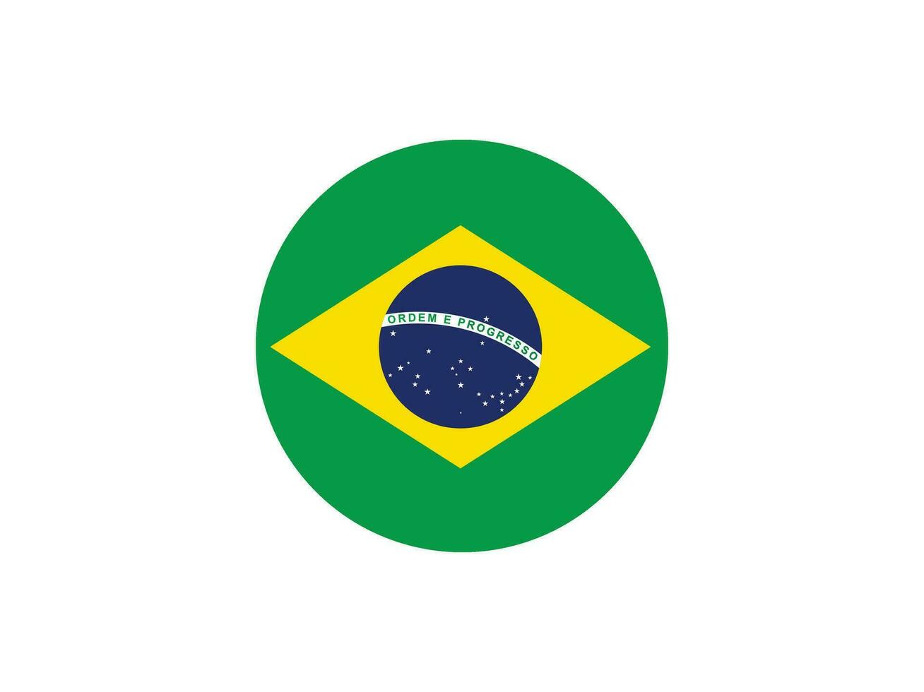 Brasil bandera en circulo forma vector