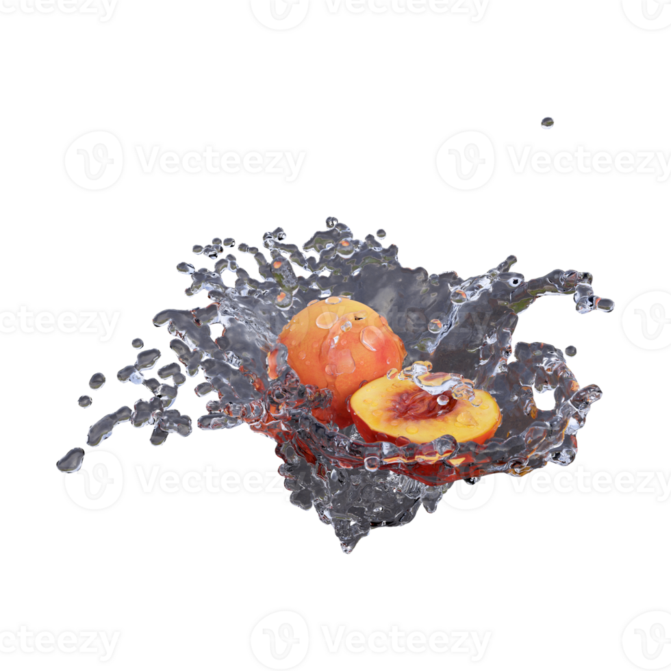 Realistic 3D render of Peach Fruit best for commercial and Design purpose png