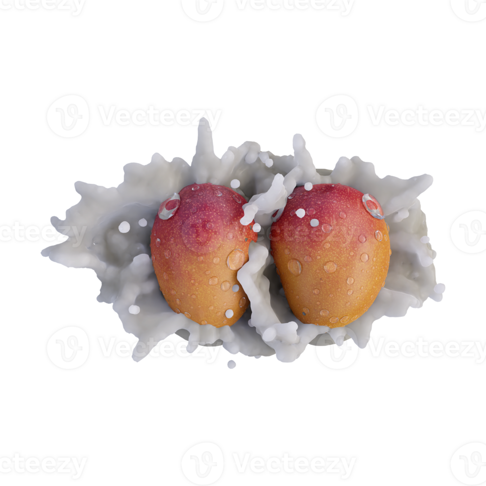 Realistic 3D render of Red Mango Fruit best for commercial and Design purpose png