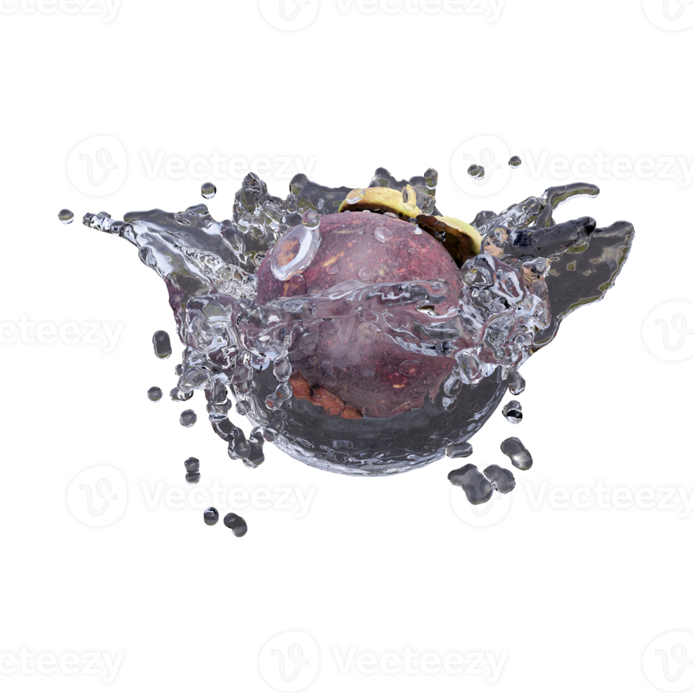 Realistic 3D render of Mangosteen Fruit best for commercial and Design purpose png