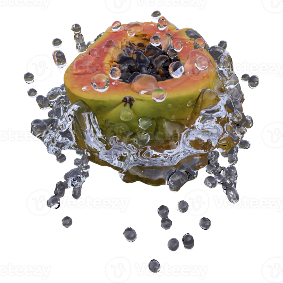 Realistic 3D render of papaya Fruit best for commercial and Design purpose png