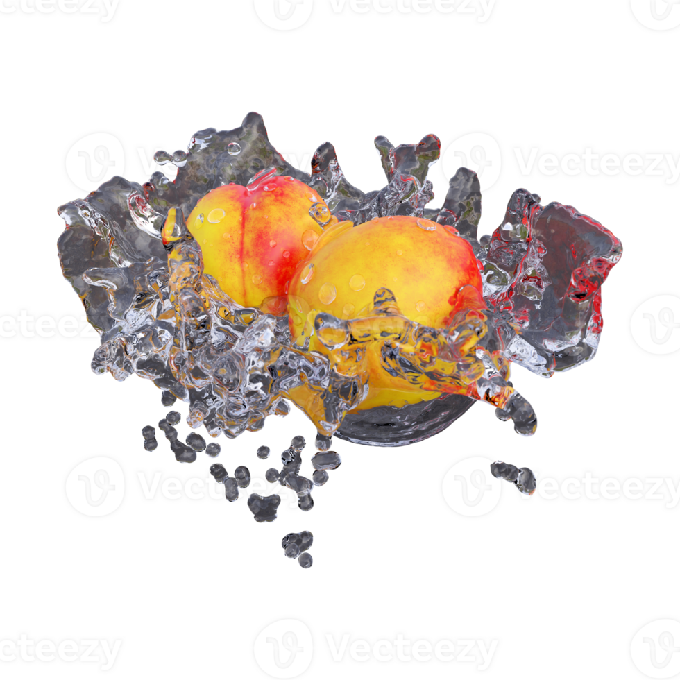 Realistic 3D render of Nectarine Fruit best for commercial and Design purpose png