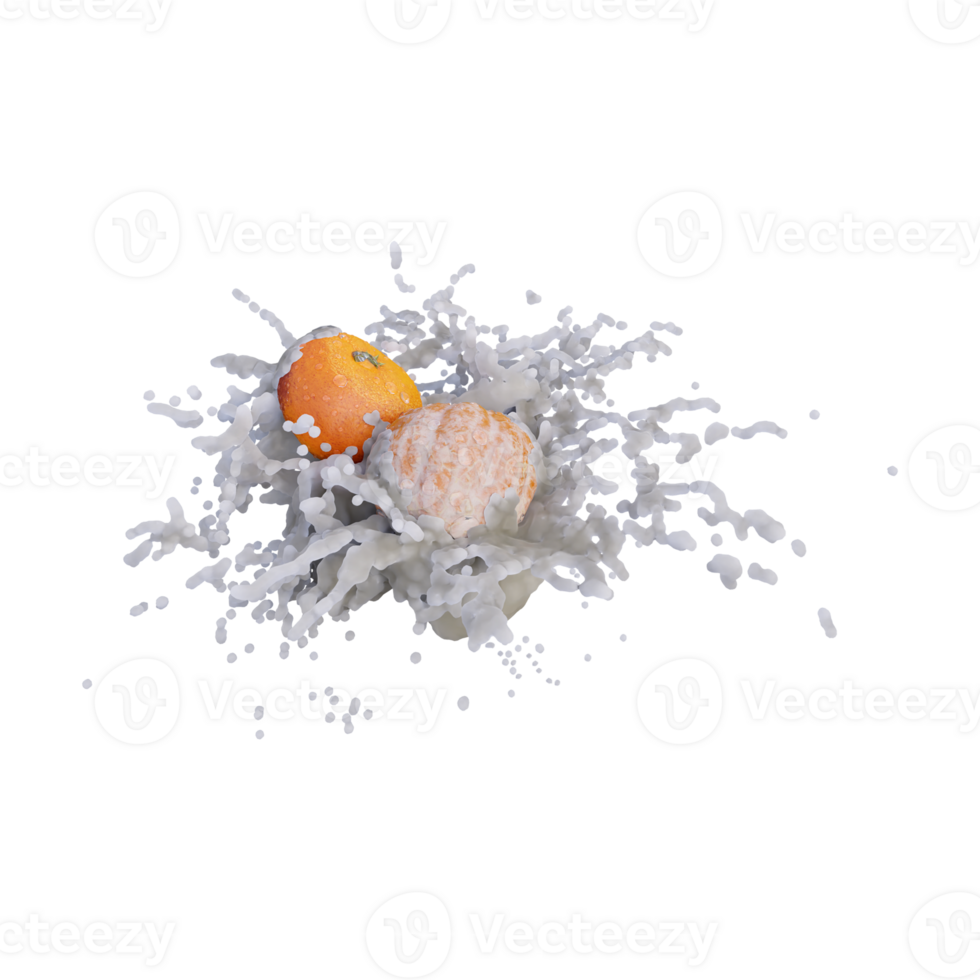 Realistic 3D render of tangerine Fruit best for commercial and Design purpose png
