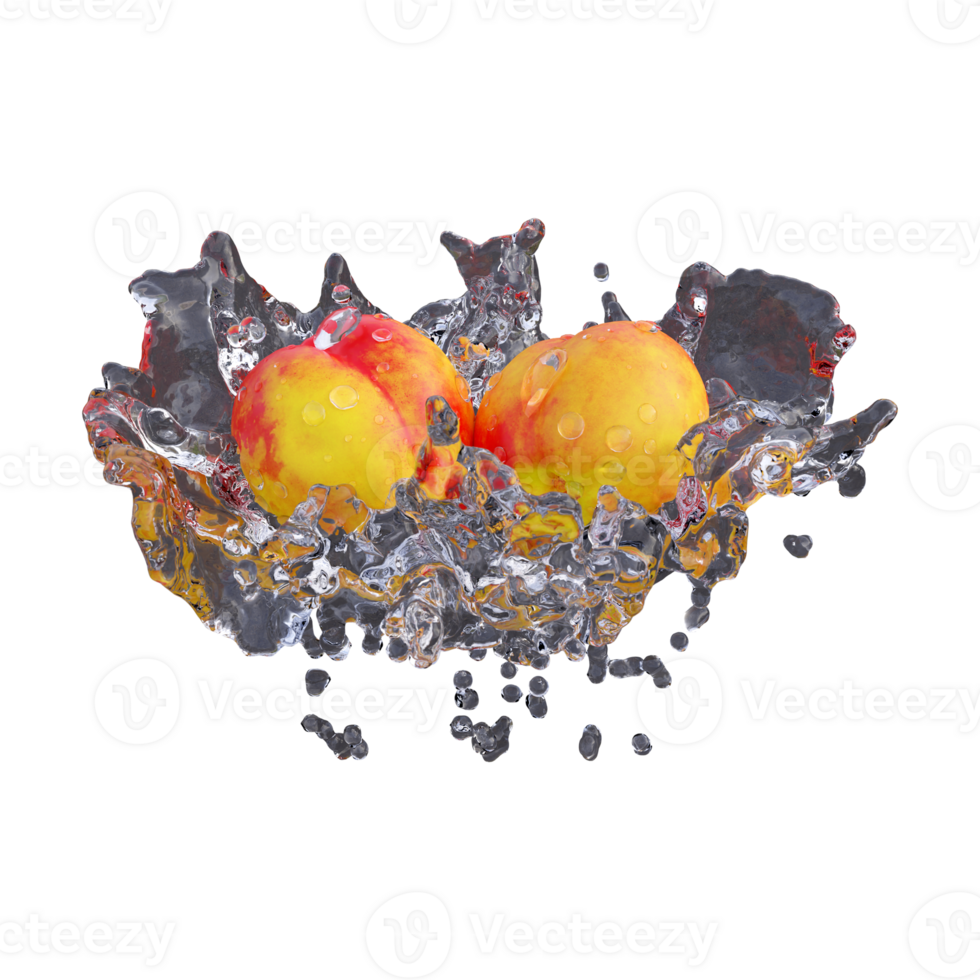 Realistic 3D render of Nectarine Fruit best for commercial and Design purpose png