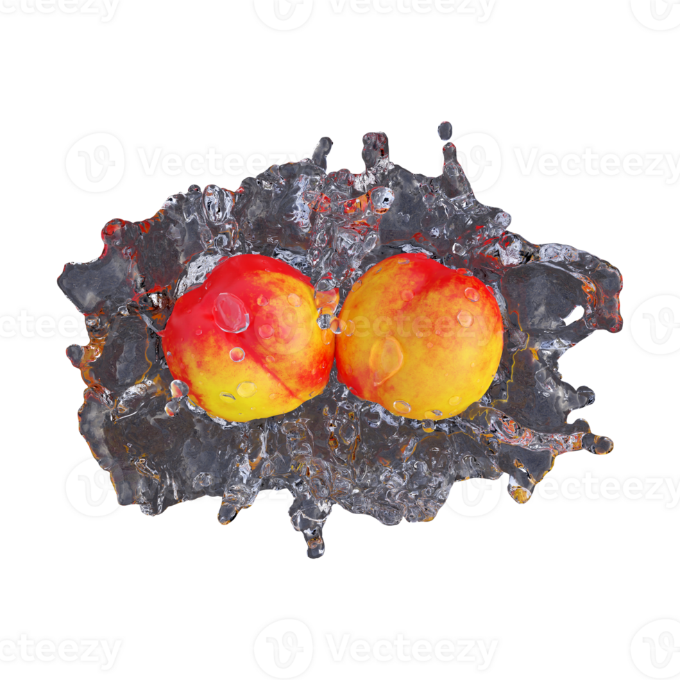 Realistic 3D render of Nectarine Fruit best for commercial and Design purpose png