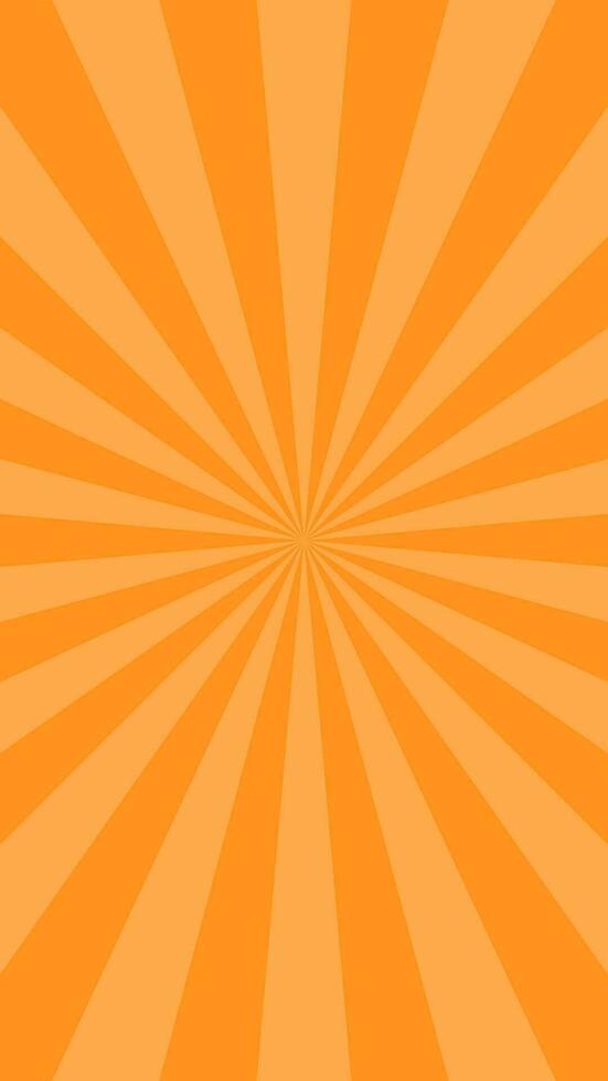 Simple Flat Orange Light Burst Effect Vertical Vector Background