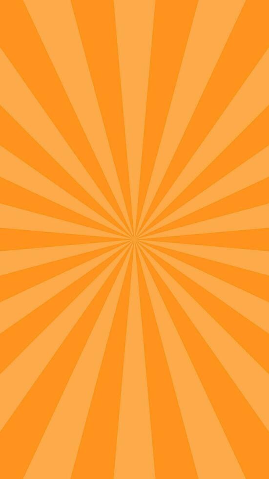 Simple Flat Orange Light Burst Effect Vertical Vector Background