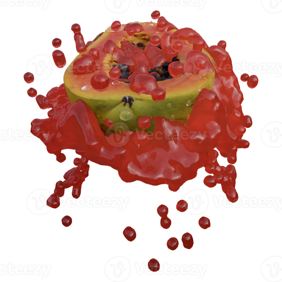 Realistic 3D render of papaya Fruit best for commercial and Design purpose png