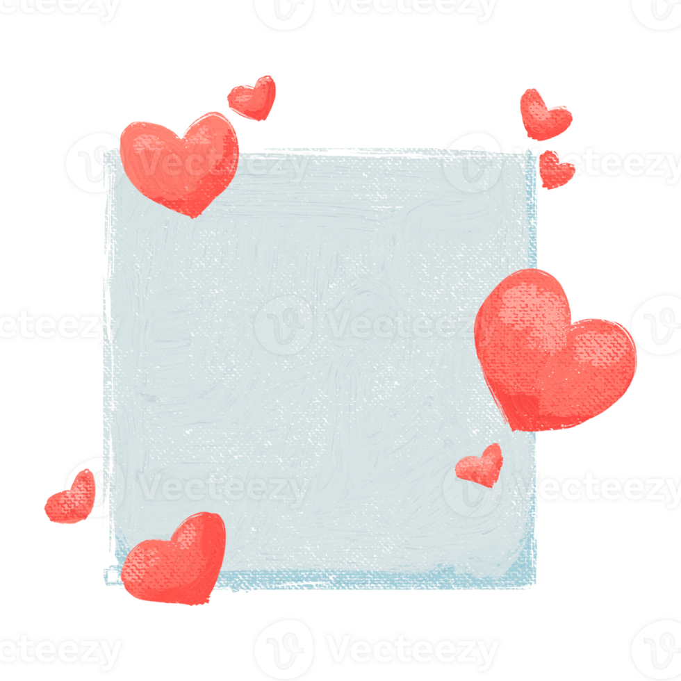 a square with hearts on it, valentine card with hearts, a box with red hearts around it with space for text in the center, valentine's day box with hearts png