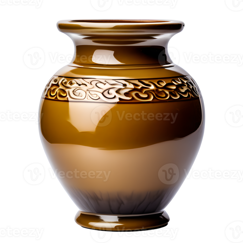 AI generated Clay Vase Isolated on Transparent Background png