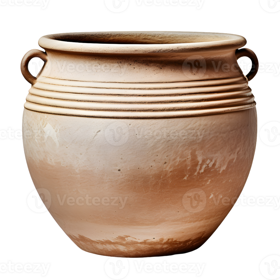 ai generiert alt Lehm Vase isoliert auf transparent Hintergrund png