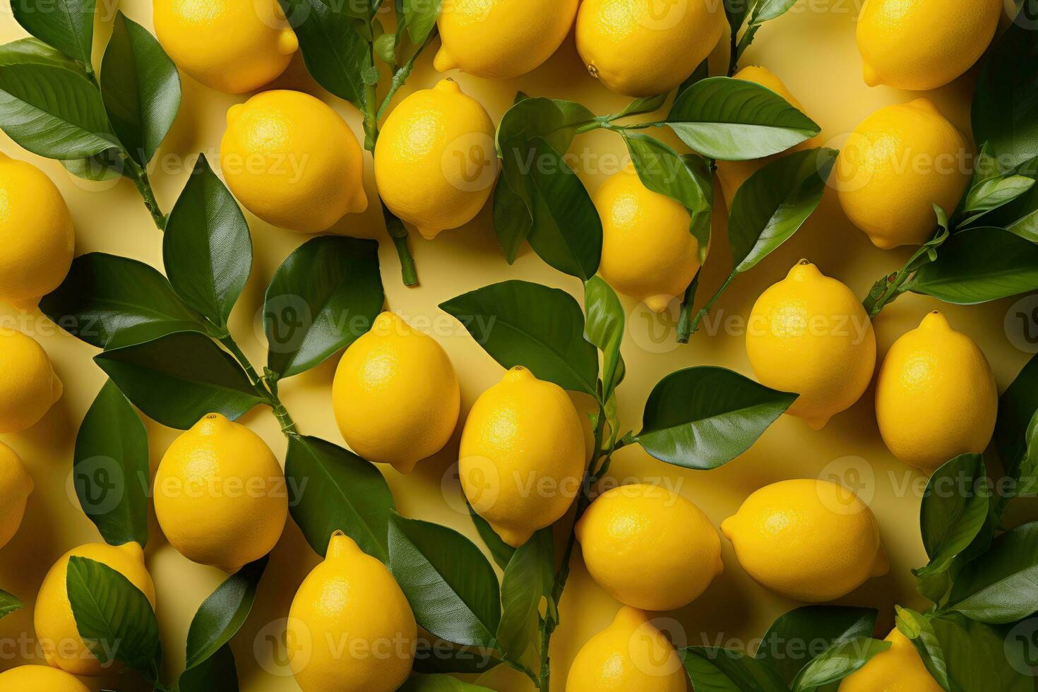 AI generated lemon fruit on isolated kitchen table background professional advertising photography photo