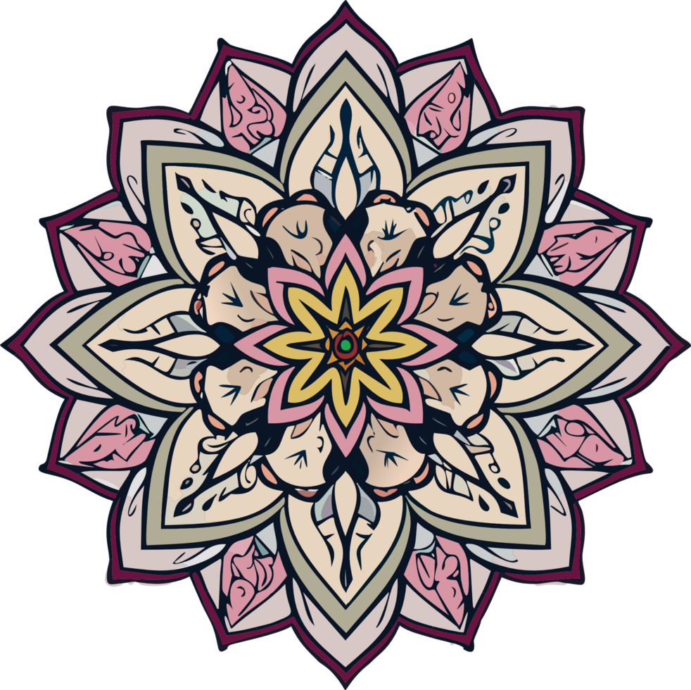 AI generated mandala floral design png