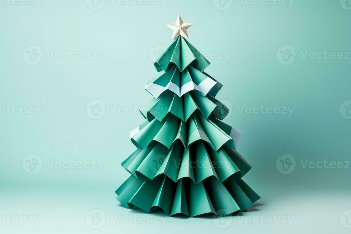 AI generated Christmas tree made with card paper photo