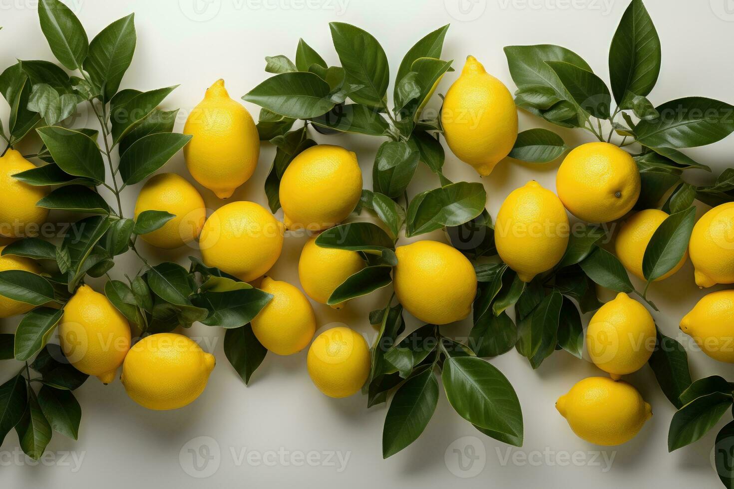 AI generated lemon fruit on isolated kitchen table background professional advertising photography photo