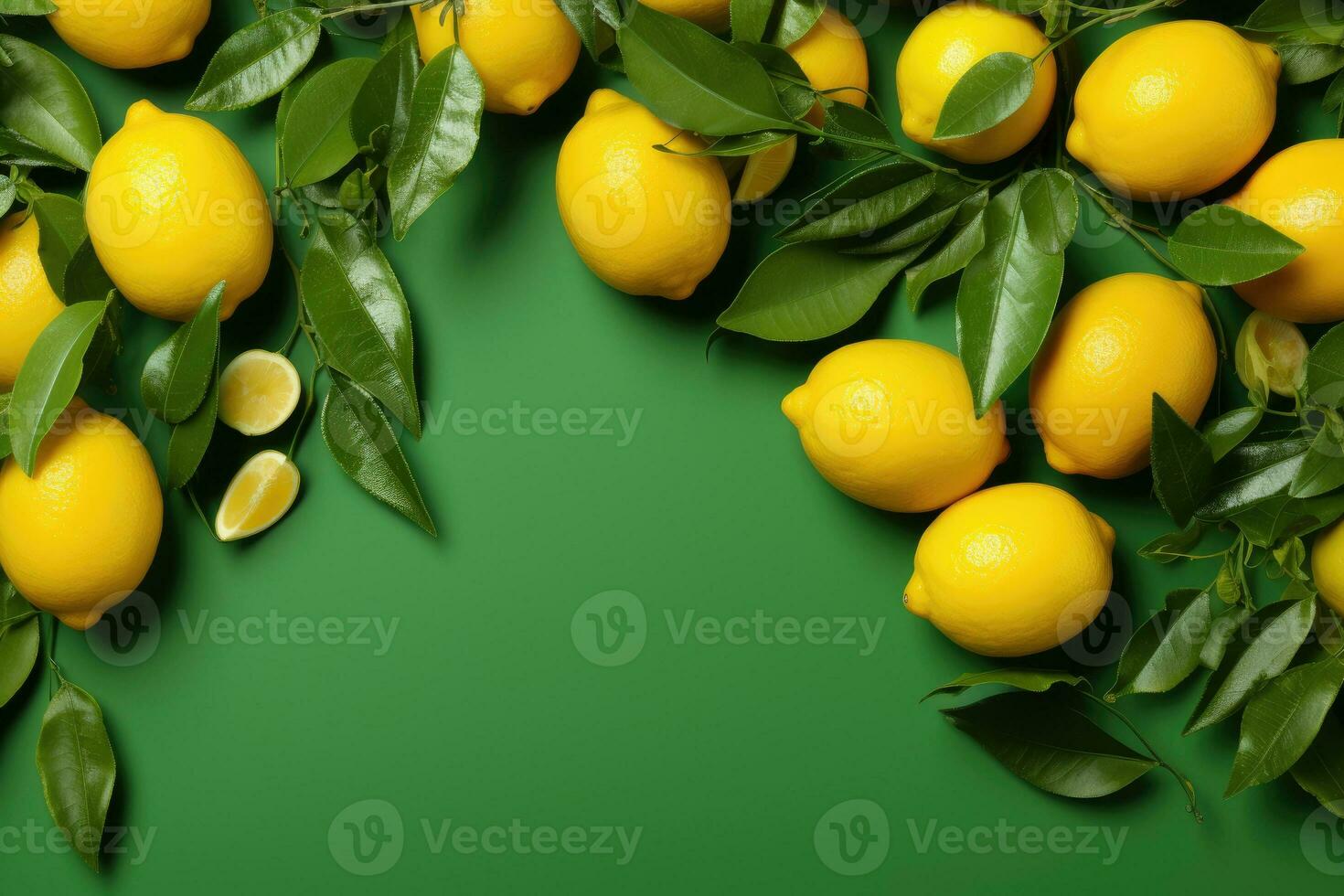 AI generated lemon fruit on isolated kitchen table background professional advertising photography photo