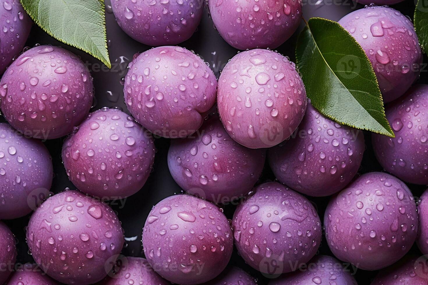 AI generated plum fruit in the kitchen table professional advertising food photography photo
