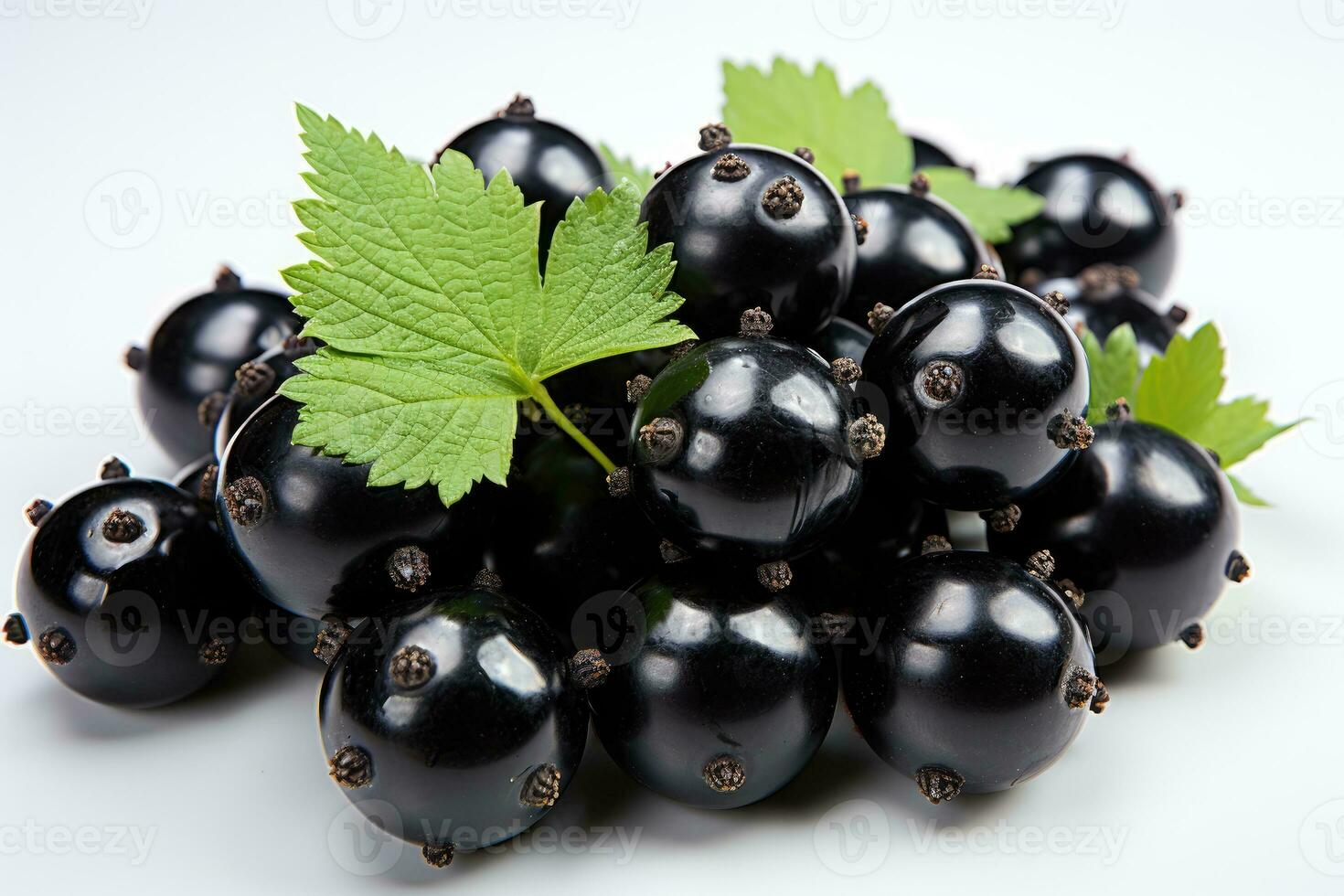 AI generated ripe blackcurrant berries fruit in the kitchen table professional advertising food photography photo