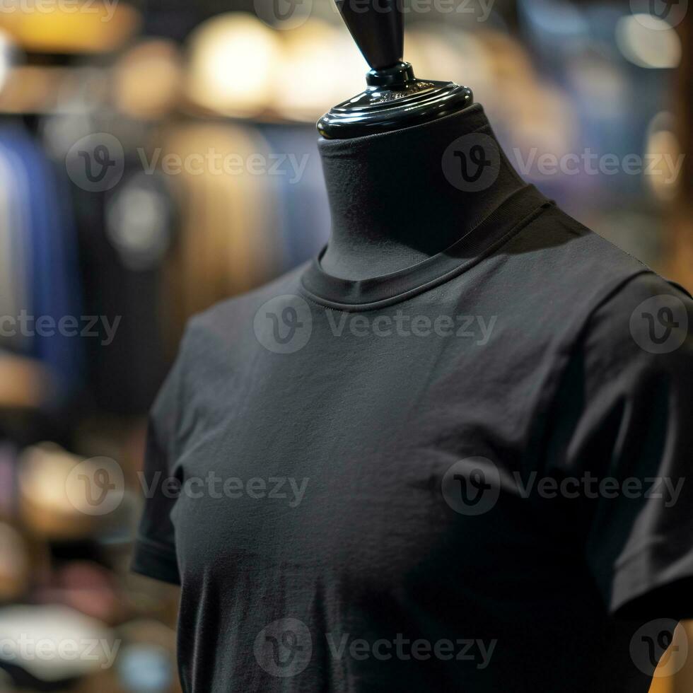 ai generado llanura camiseta en en un maniquí para Bosquejo foto