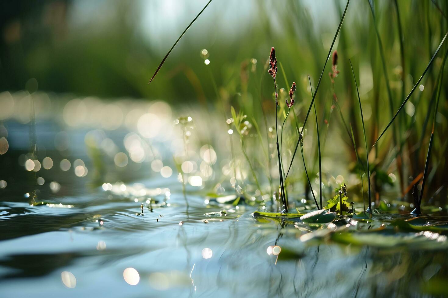 AI generated A captivating image capturing the tranquility of wetlands photo