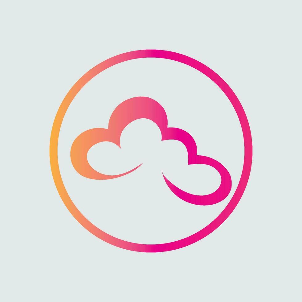 Cloud gradient logo. Cloud and arrow concept. Branding for start up, agency, apps, software, database, hosting, computing, server, etc. Premium vector logo template design