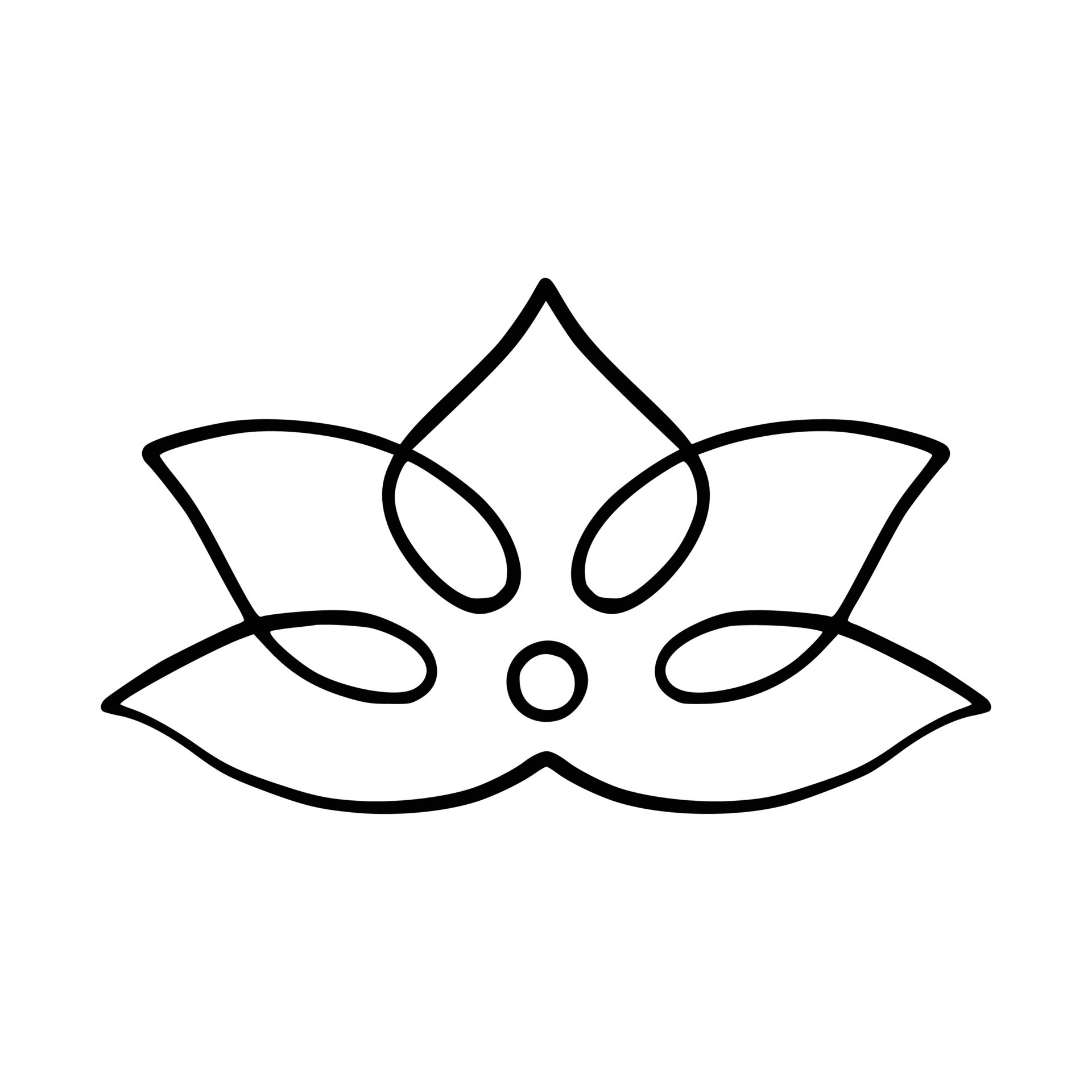 simple-lotus-flower-line-drawing-outline-isolated-in-white-background