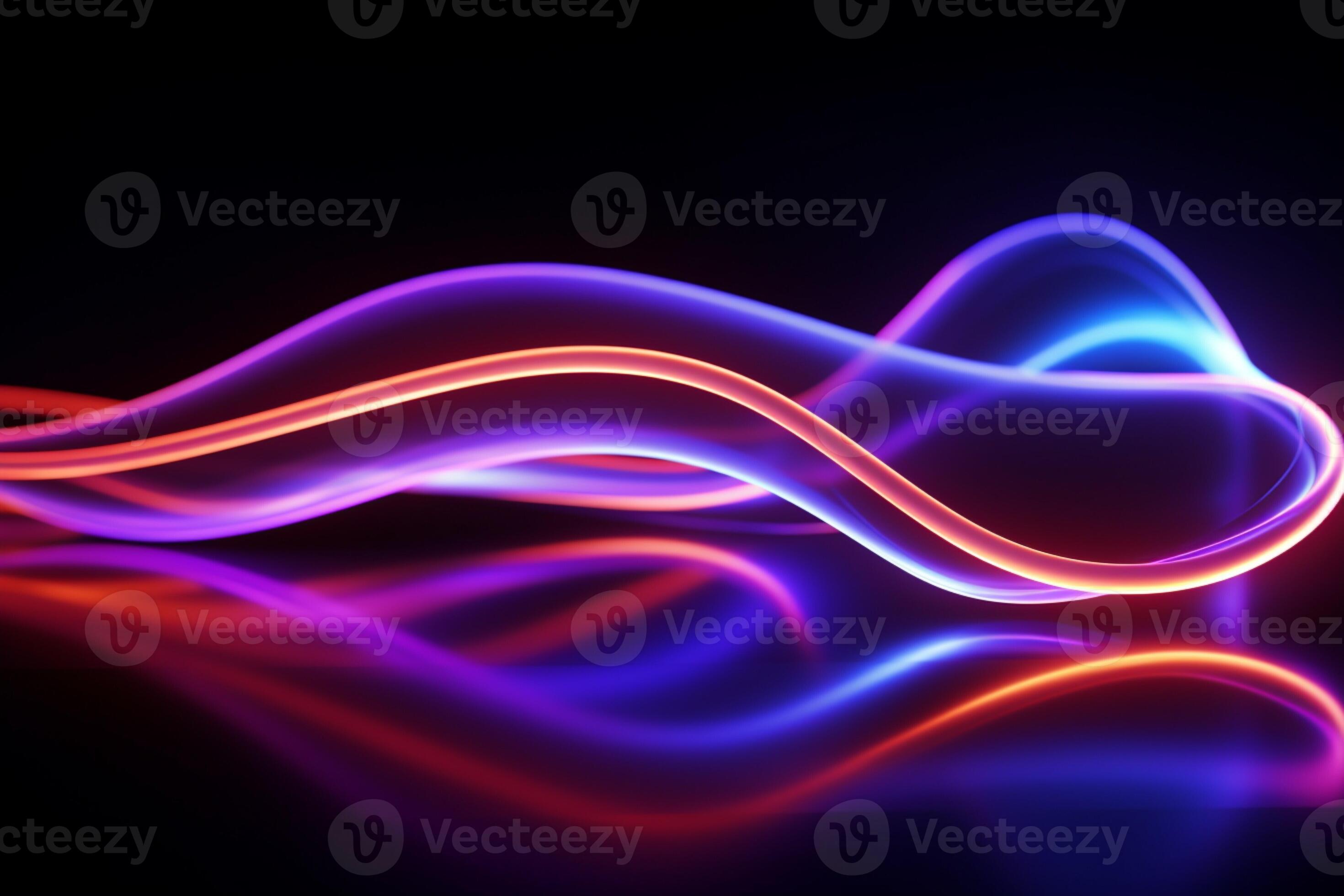 AI generated Glowing curvy shapes in a mesmerizing 3D abstract tech