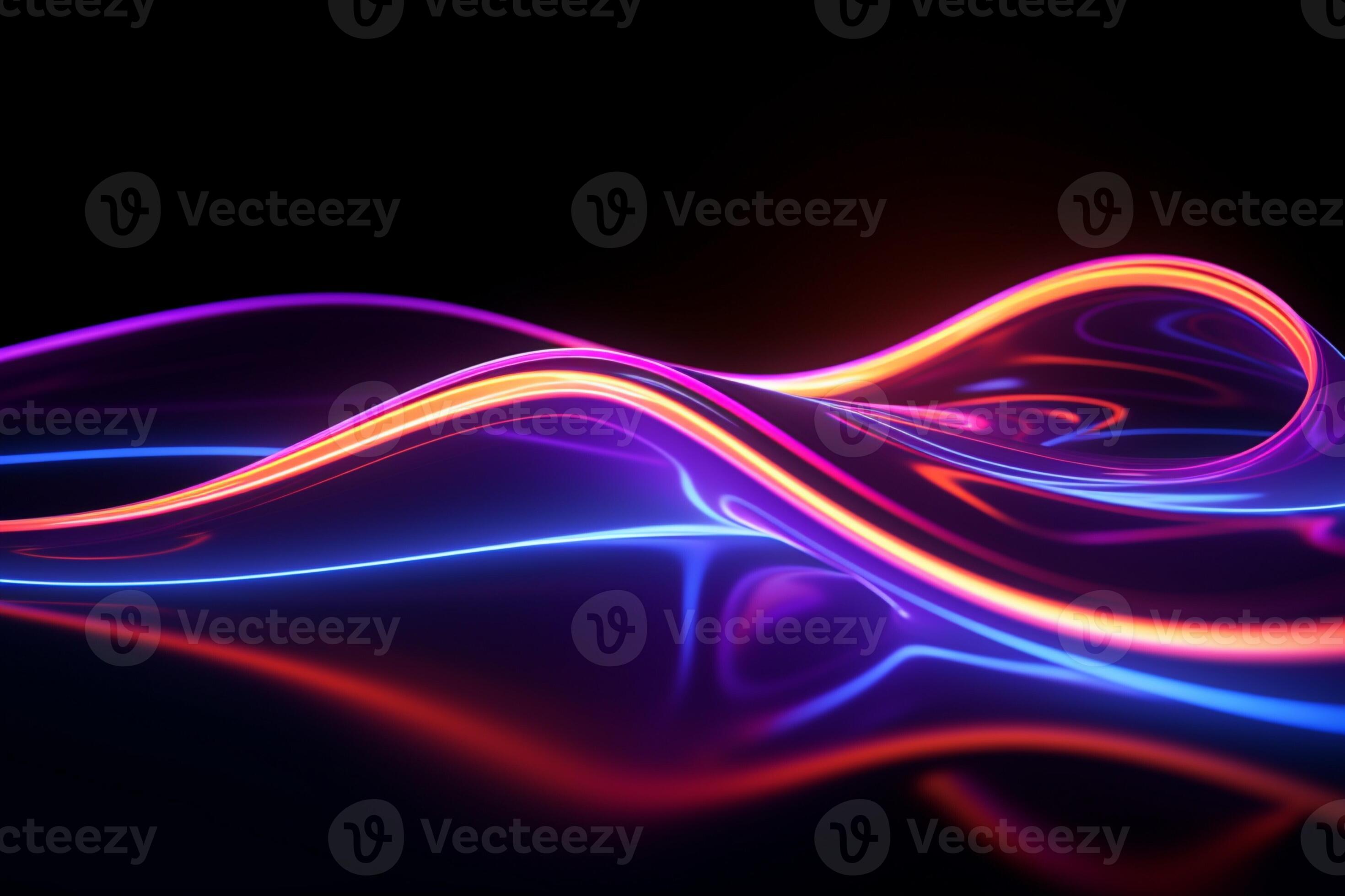 AI generated Glowing curvy shapes in a mesmerizing 3D abstract tech