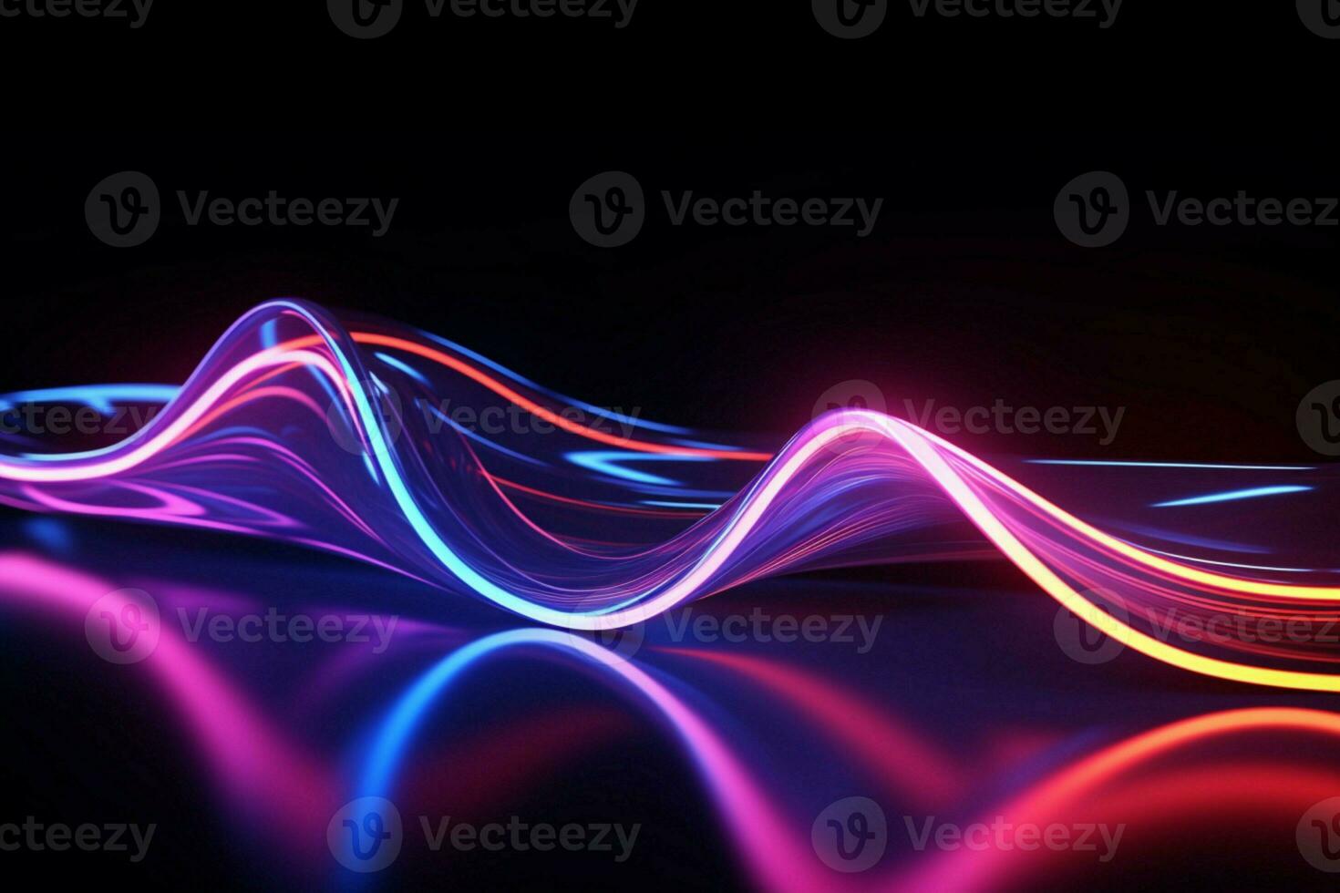 AI generated Glowing curvy shapes in a mesmerizing 3D abstract tech background photo