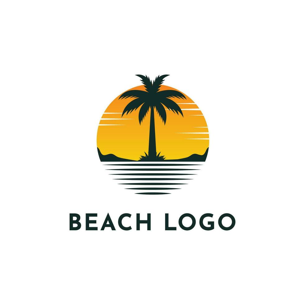 Beach logo design vector template