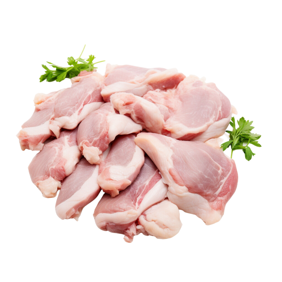 AI generated Whole raw chicken on a transparent background. png