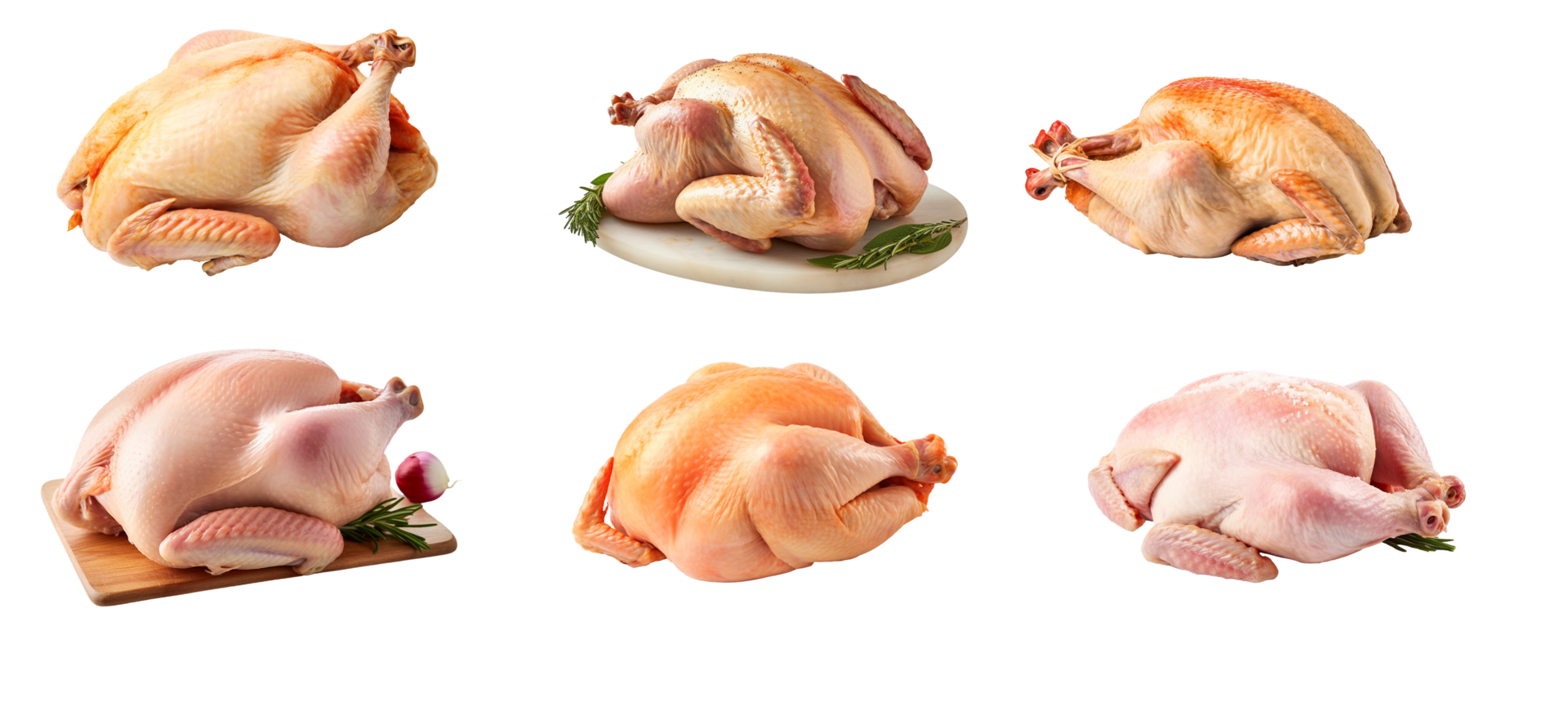 AI generated collection set of Fresh raw chicken on a transparent background. png