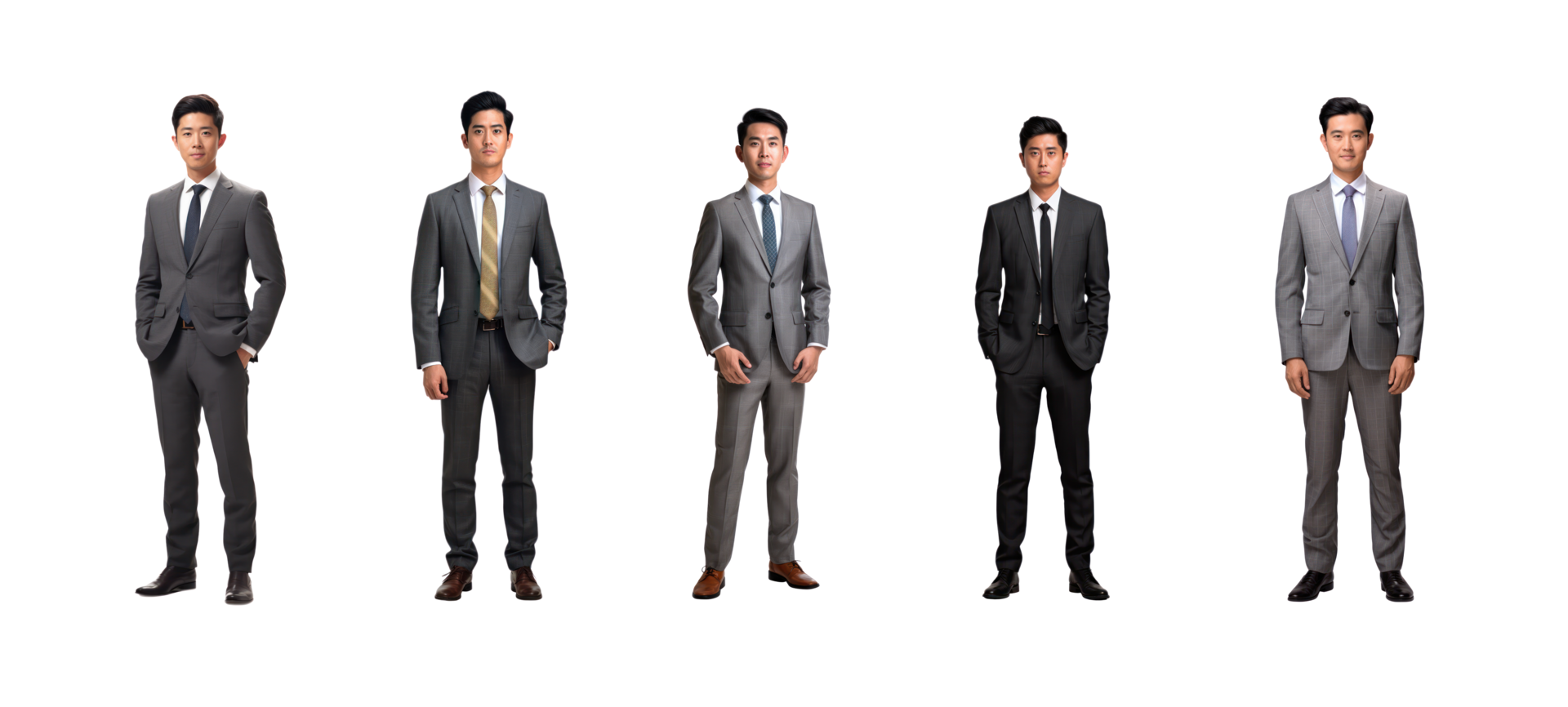 AI generated Collection set of business asia man on white transparent background. png