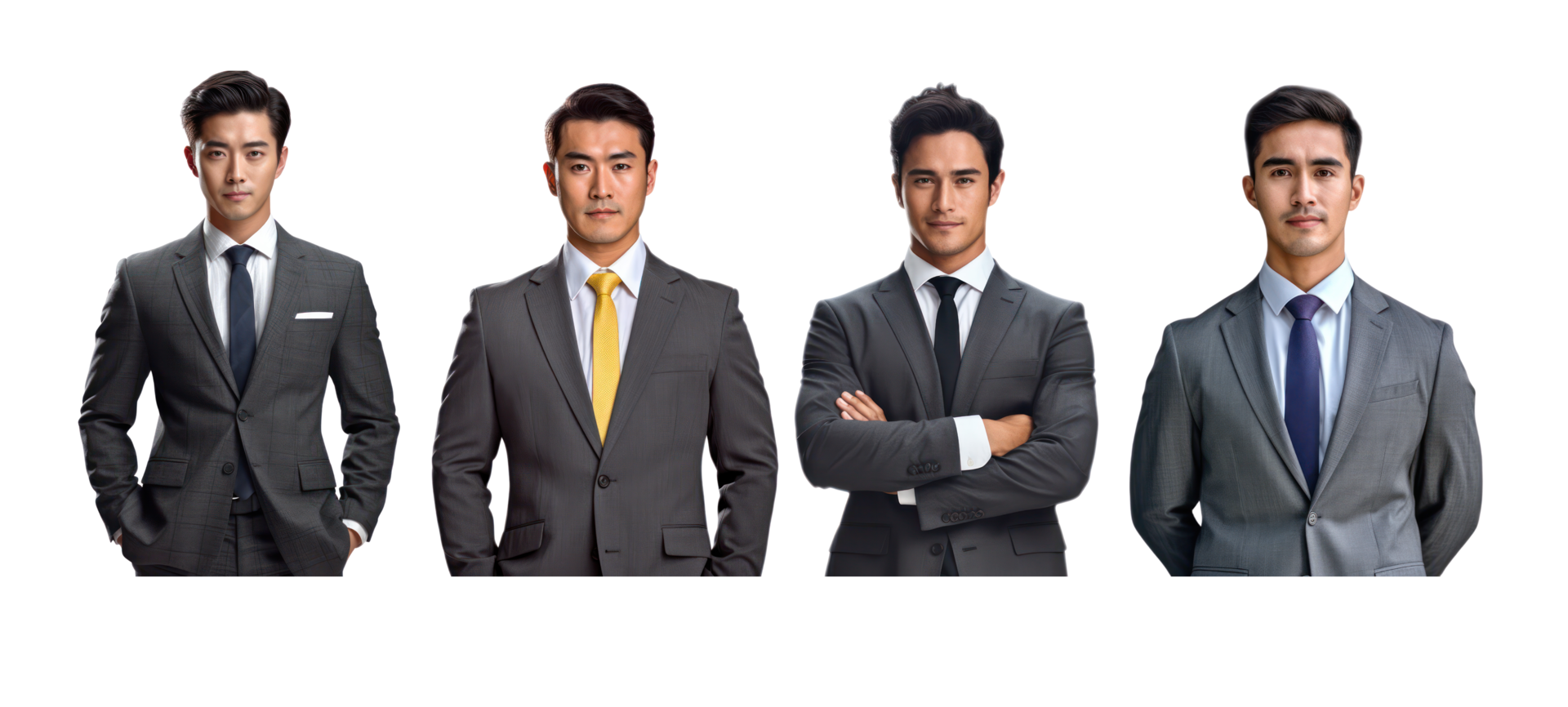 AI generated Collection set of senior business on white transparent background. png