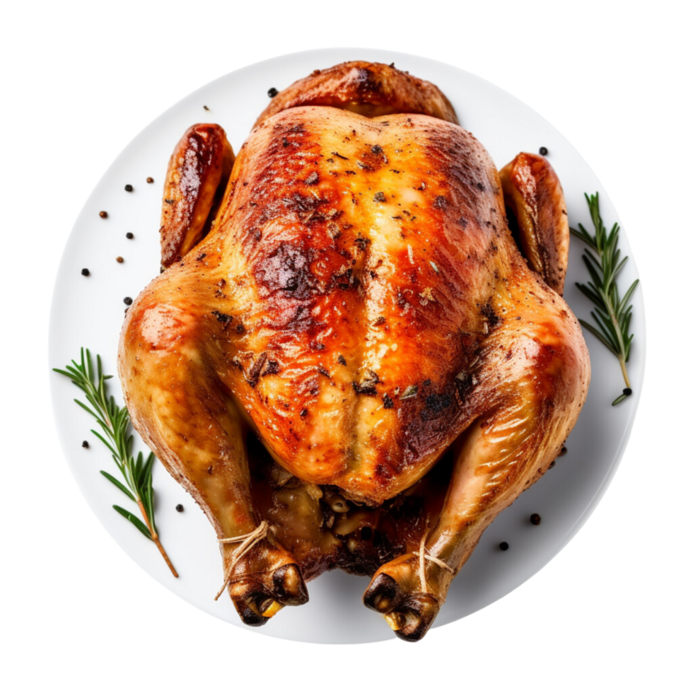 AI generated Roasted Chicken, Transparent on a transparent background. png